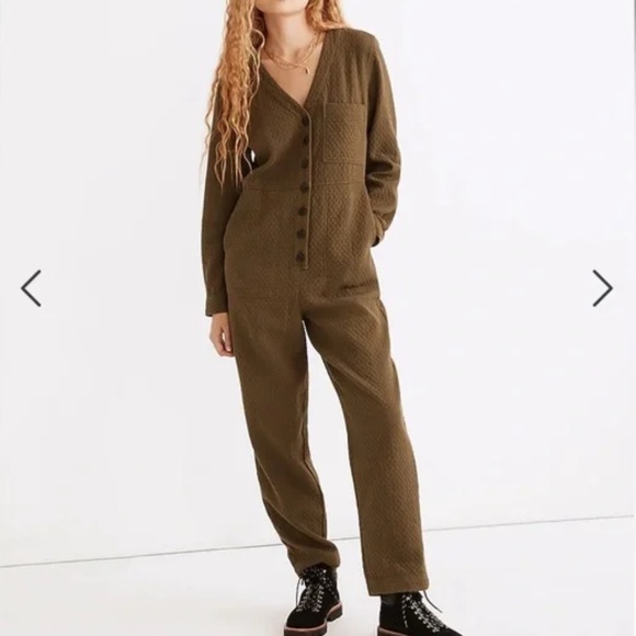 Madewell Green Diamond Jacquard Coverall Jumpsuit - XXS - Picture 8 of 9